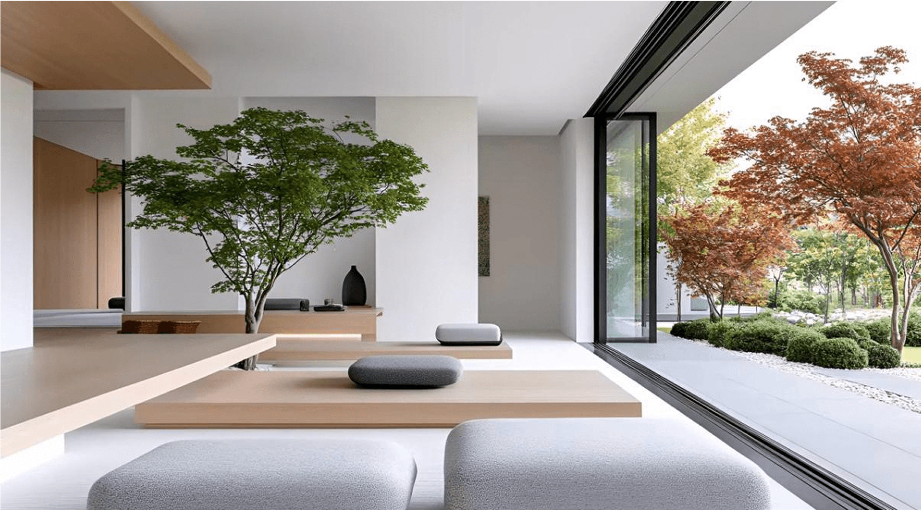 Minimalist Interior with Nature View